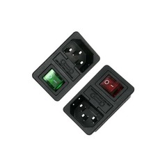 2PCS 250V 10A Rocker Switch with Fused IEC320 C14 Inlet Power Switch Connector