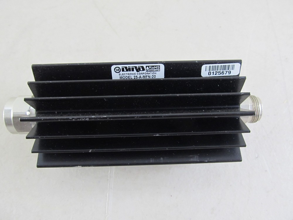 Bird 25-A-MFN-20, 25W 20dB Coaxial Attenuator, N-Male input to N-Female output
