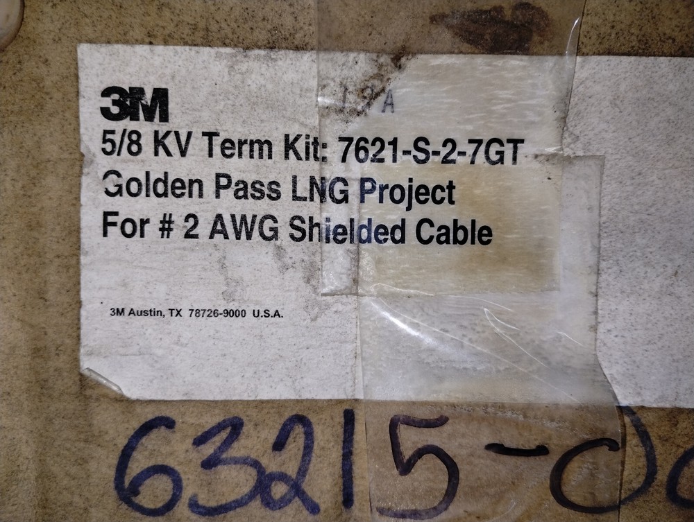 3M Cold Shrink QT-III 3/C Termination Kit 7621-S-2-7GT #2 AWG 5/8 KV 90 DAY RET