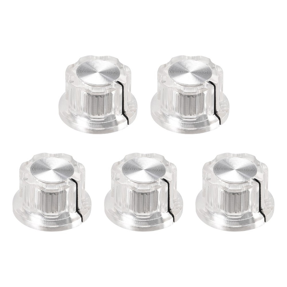5pcs 6.4mm Shaft Hole Potentiometer Control Rotary Knobs Effect Pedal Knob Clear