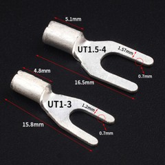 Fork Electrical Crimp Terminals Non-Insulated Spade U Type Cable Connector Wire