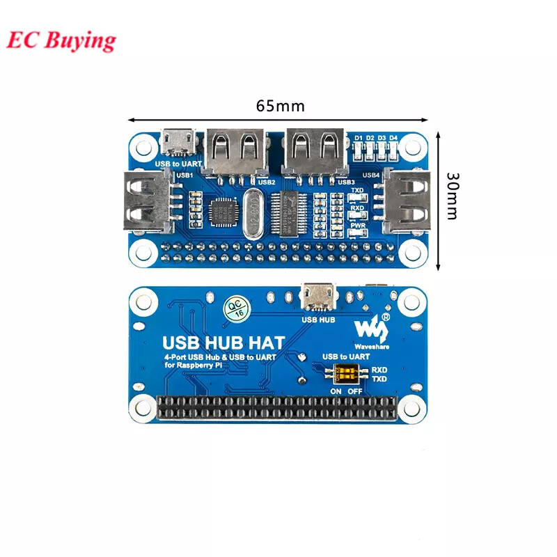 Raspberry Pi Zero/Zero W/Zero WH USB HUB HAT Board Module 4B/3B+/3A+/3B/2B/B+/A+
