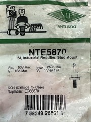 Lot of NTE5870 Industrial Stud Mount Rectifiers 50V 12A DO-4 New NOS
