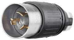 Bryant Electric 3763, 600VAC, 250VDC, 50 A, Grounding, Locking Device Plug, 1 pc