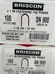 1- Box 100 Briscon SN 900 Briscon SN 900 100 Cable Staples Catalog Code: SN 900