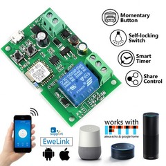 2/4PC Self-locking Sonoff WiFi Wireless Smart Switch Relay Module 7V-32V US