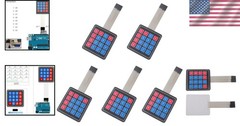Pack of 5 Tactile Membrane Keypads – 4×4 Matrix Array for Arduino Projects