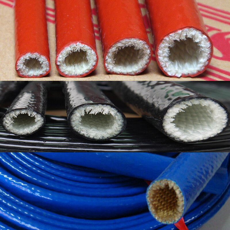 4mm-130mm Silicone / Fibreglass Fire Sleeving HIGH TEMP Sleeve Insulating Hose