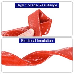 Silicone / Fibreglass Fire Sleeving Protective Heat Shield Sleeve 4mm to 100mm