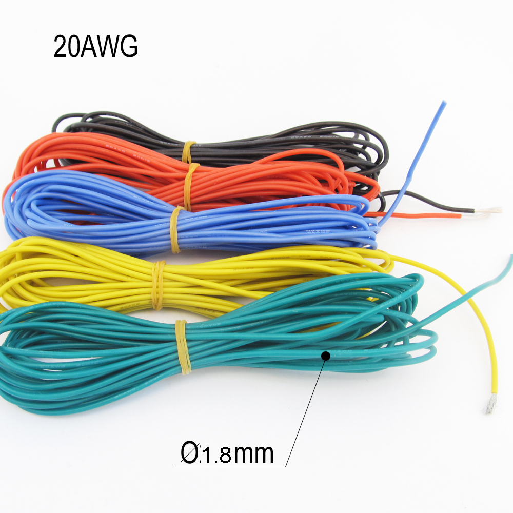25meter 20AWG Flexible Soft Silicone Wire Tin Copper RC Electronic Cable 5colors