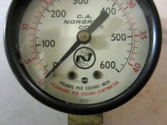 C.A. Norgren 0-600 PSI Pressure Gauge, Model 18-013-035, New