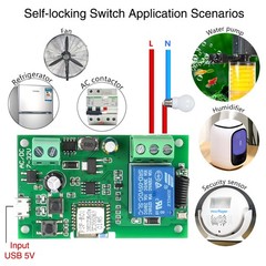 2/4PC Self-locking Sonoff WiFi Wireless Smart Switch Relay Module 7V-32V US