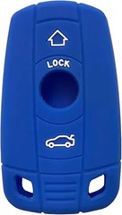 Silicone Key Fob Cover Case for BMW 1 3 5 Series X5 X6 Z4 E9 Color: Black Blue