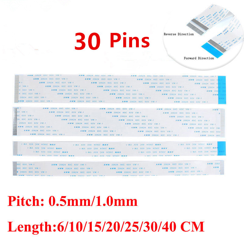 FPC FFC Ribbon Flexible Flat Cable 30 Pins 30P Pitch 0.5MM 1.0MM A-Type