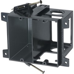 Arlington LVD2 2-Gang Power and Low Voltage Box for New Construction Black