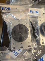 8-EATON AH1257BK-F Flush Mount Receptacle 30A 125-250V 3P 4-Wire Grounding