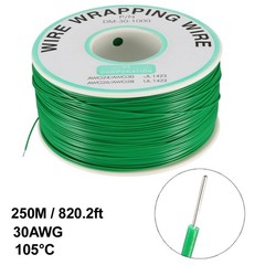 Wrapping Wire Tin Plated Copper Wire P/N DM-30-1000 30 AWG 250M Length Green
