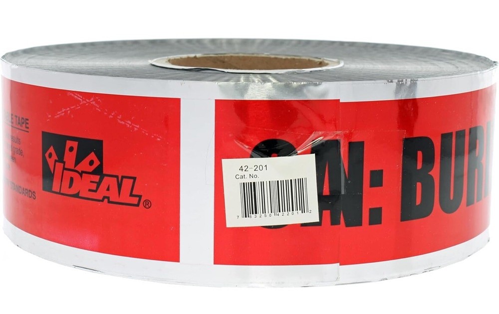 Ideal – 42-201 – 3″ X 1000′ – “Caution: Buried Electric Below” – Free Shipping