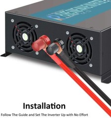 1500W Pure Sine Wave Inverter DC12V/24V to AC110V/120V Solar Off Grid 60HZ CAMP