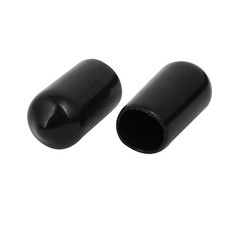 8mm Inner Dia Rubber Hose End Cap Screw Thread Protector Cover Black 100pcs