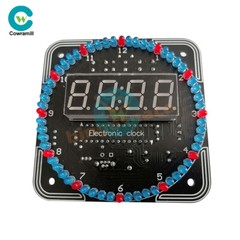 DIY DS1302 DC5V Rotating LED Electronic Digital Clock Learning Board With Shell