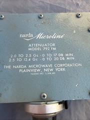 NARDA Model 792FM ATTENUATOR 2.0-2.5 Gc, 0-17 DB MIN., 2.5-12.4Gc, 0-20 DB MIN