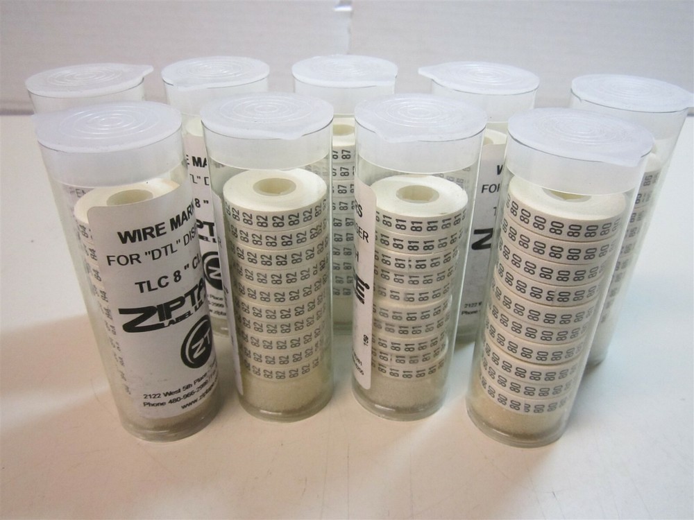 ZipTape TLC 8″ Cloth Wire Marking Tape Numbers 80-89 F/”DTL” Dispenser