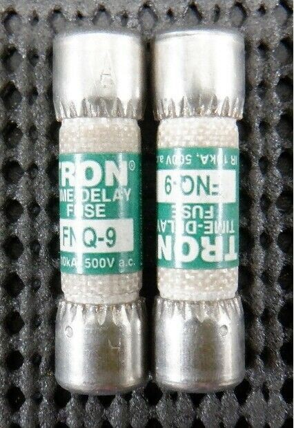 Cooper Bussmann FNQ-9 Time Delay 9A 500VAC Fuse – Lot of 2