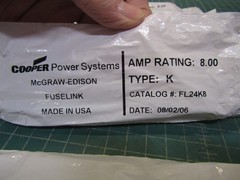 Lot of 7 – Cooper Power Systems FL24K8 FUSELINK 8.00 Amp Type K. New in Packages