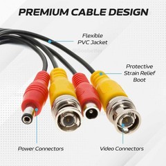 BNC DC POWER VIDEO SECURITY CCTV CAMERA DVR EXTENSION CABLE DATA LEAD WIRE 1-50m