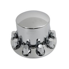 Set of 4 Rear Chrome Wheel Axle Hub Cover Kit Semi 33mm Nut Covers ABS Plastic