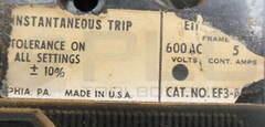 I-T-E EF3-A005 CIRCUIT BREAKER 5A 600VAC *READ*