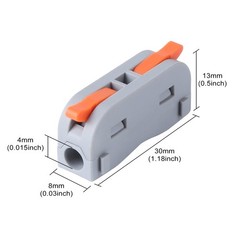 XHF 90pcs Compact Lever Connectors – Electrical Wire Terminals 90PCS, Orange