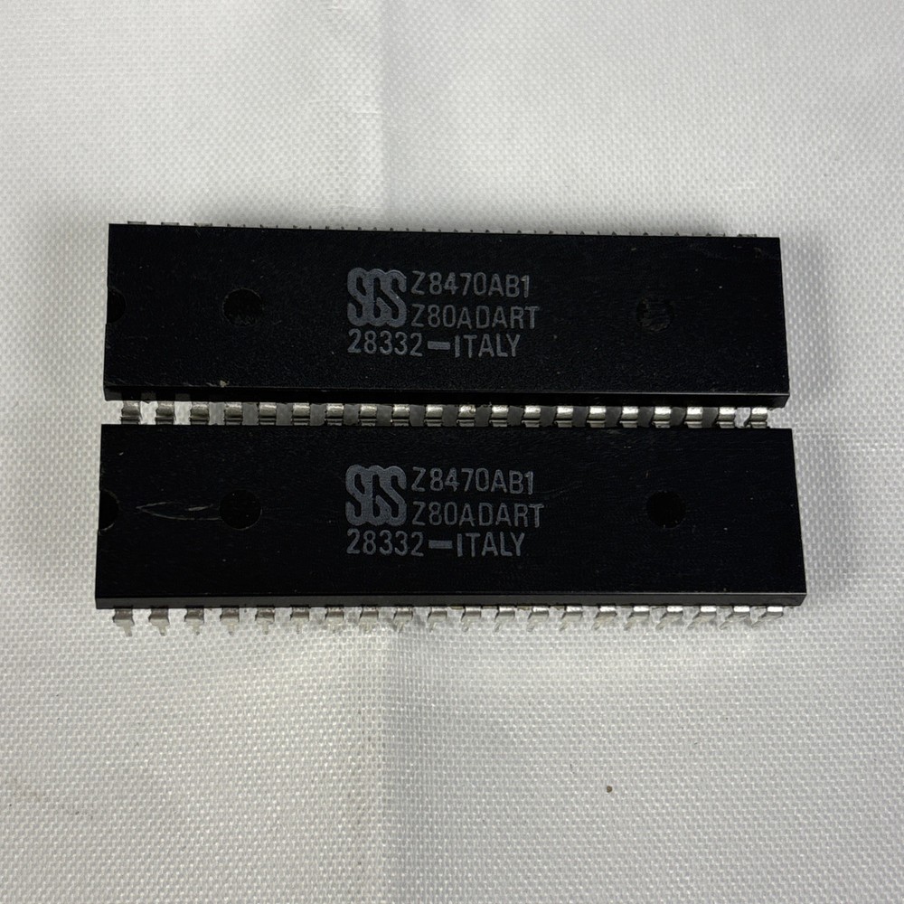 (2) of the Z8470AB1 Z80ADART 28332 SGS Italy IC’s GUARANTEED