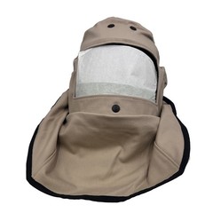 New Oberon Cat4 Protective Hood Headwear Beige Visor and helmet USA arc flash
