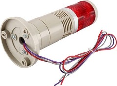 BAOMIAN 24V DC Industrial Signal Tower Light Buzzer Red LED Continuous Warning