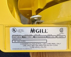 NEW McGill 5007-8624, 30’ Retractable Cable Reel, 600 VAC. 7 Amps