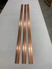 Untapped Horizontal Solid Copper Busbar 45-3/4″x 1-1/2″ x 1/8″ 91 Holes