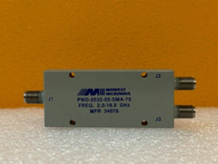 Midwest Microwave PWD-5532-02-SMA-79 2 to 18 GHz,8°, 2-Way Power Divider. New!