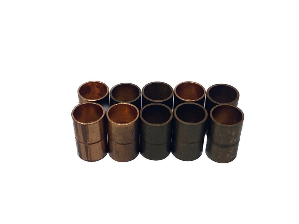 (10) NOS Unbranded 1/4” x 1/4” Copper Coupling w/ Rolled Tube Stop 3/8” OD