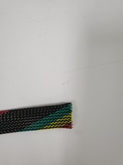 25 FT 3/4″ BLACK WITH RED YELLOW GREEN STRIPE PET EXPANDO SLEEVING BRAID