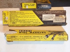 Electric BRADY WIRE MARKERS PERMA-CODE DISPENSER CARDS VINTAGE YELLOW BOX NOS