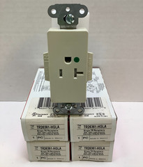 LEGRAND TR26361-HGLA Hosp. Grd Single Tamper Resistant Receptacle, 20A/125V, 4pk