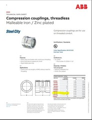 STEEL CITY HK-408, Rigid Conduit Coupling, 3″, Iron, Threadless Compression 1pc