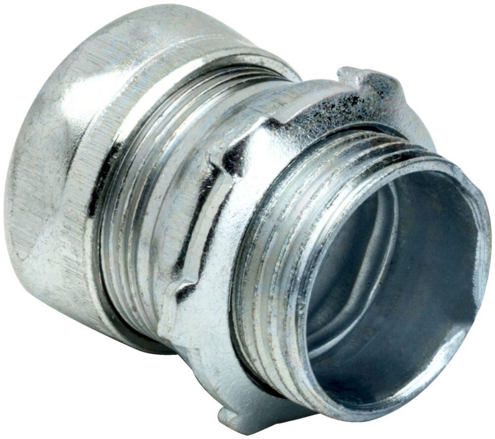 Southwire 655S, 1-1/2″, Steel, Compression, EMT Connector with Locknut, 1 pc