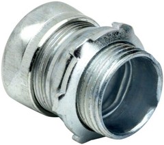 Southwire 655S, 1-1/2″, Steel, Compression, EMT Connector with Locknut, 1 pc