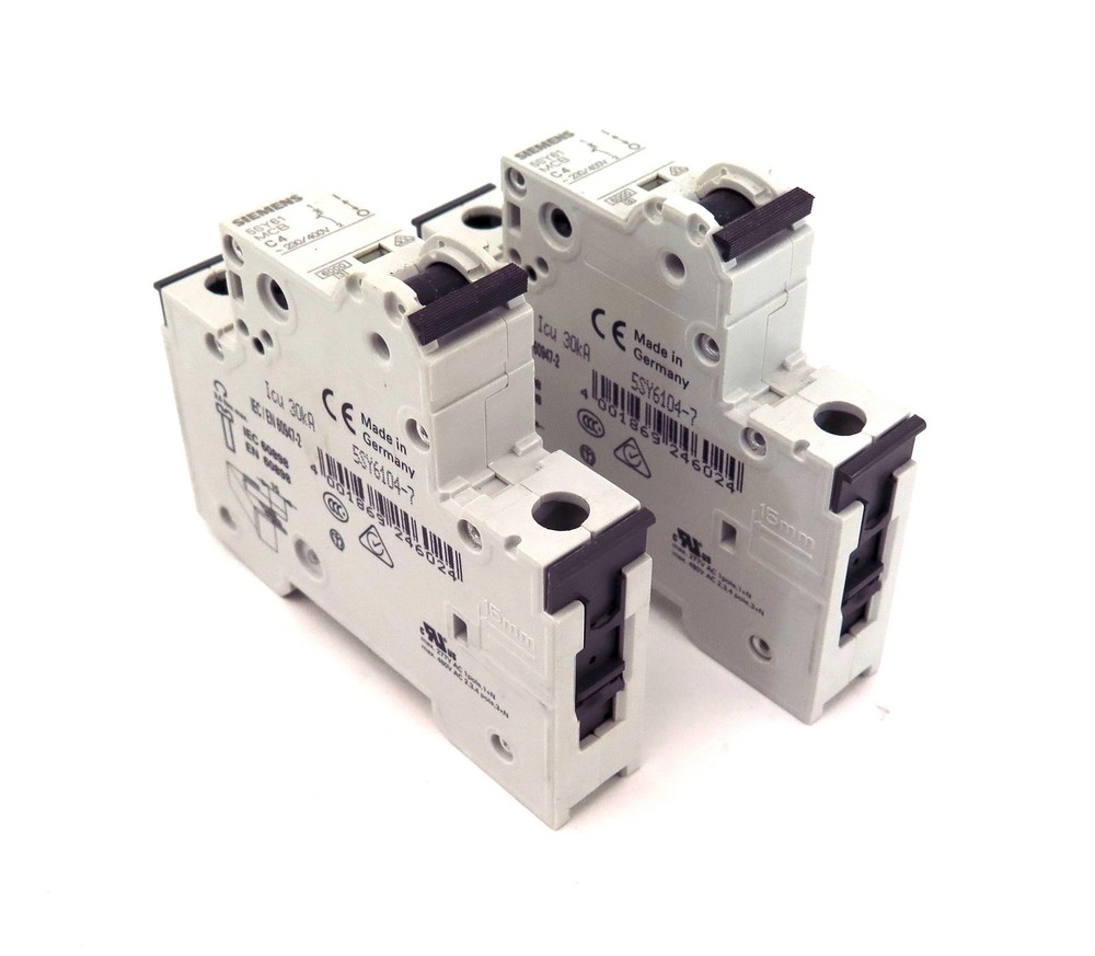 Siemens Circuit Breaker 5SY6104-7 MCB C4 4A 230/400V (2)