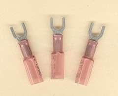 20 Red PERMA SEAL Heat Shrink FORK SPADE Terminal #22-18 Wire #10 Stud MOLEX