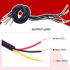 3m/9.8ft DS18B20 Waterproof Temperature Sensors Digital Temp Probe Pack of 5 NEW