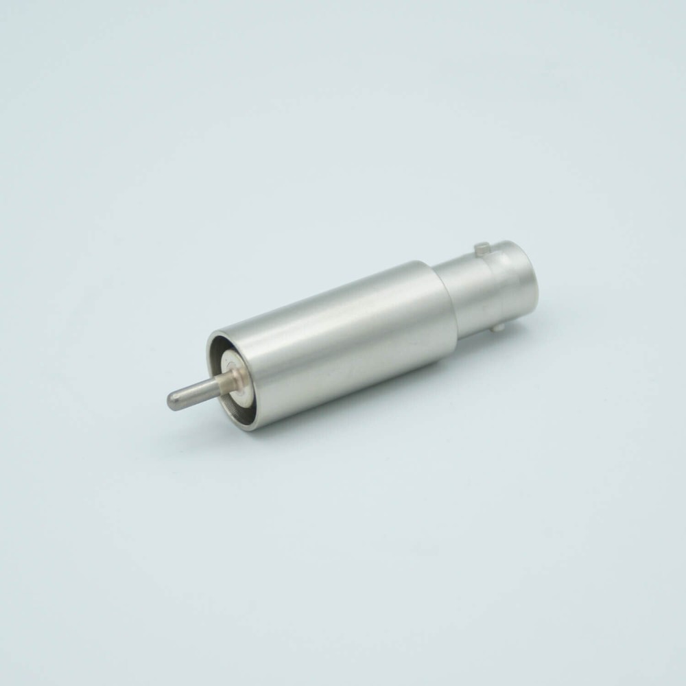 SHV-5 Coaxial Feedthrough, 1 Pin, Grounded Shield, 0.495″ Dia SS Weld Adapter
